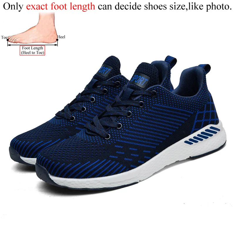 Black Blue Спортивная обувь для бега, мужские кроссовки, chaussure homme basket, мужские кроссовки, большие размеры, уличный светильник, дышащие, heren schoenen - Color: Black Blue