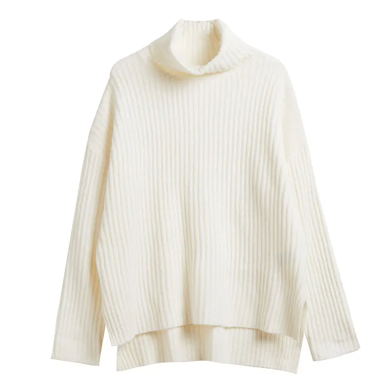 Женский трикотажный свитер DIMANAF Свободный пуловер-водолазка с длинным рукавом и