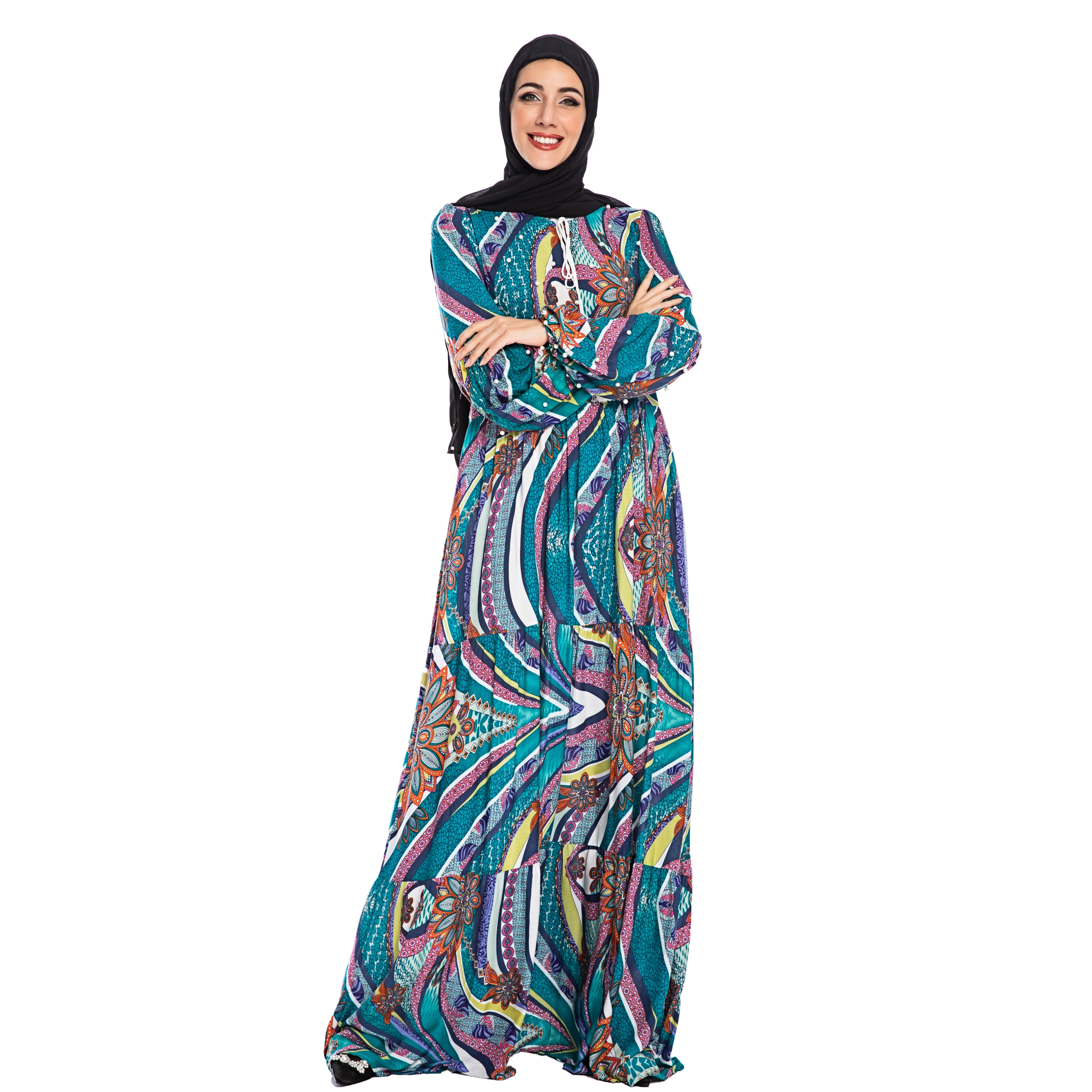 Новинка 2019 мусульманская абайя женская одежда Дубая мусульманское Бангладеш