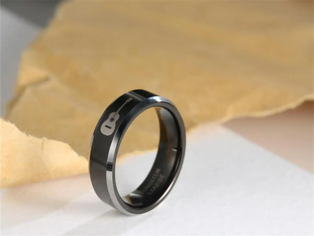 Кольцо тунстеновое для мужчин и женщин двустороннее удобное обручальное кольцо