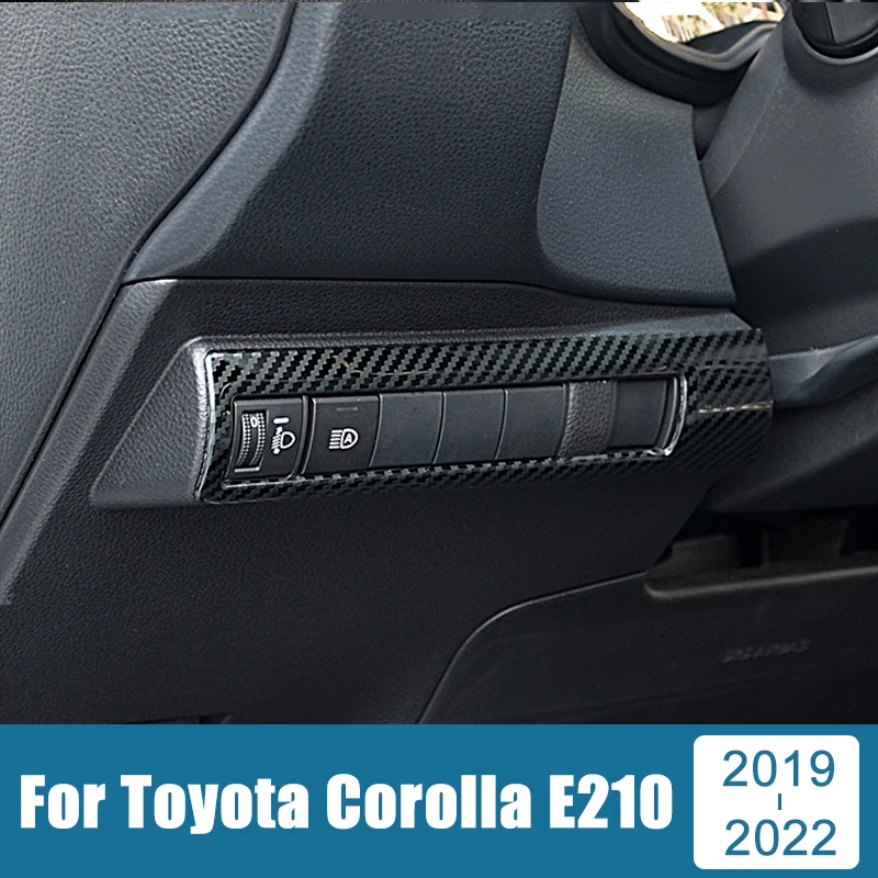 

Stainless Car Headlight Switch Adjustment Button Cover Trim Sticker For Toyota Corolla 2019 2020 2021 2022 E210 12th Accessories