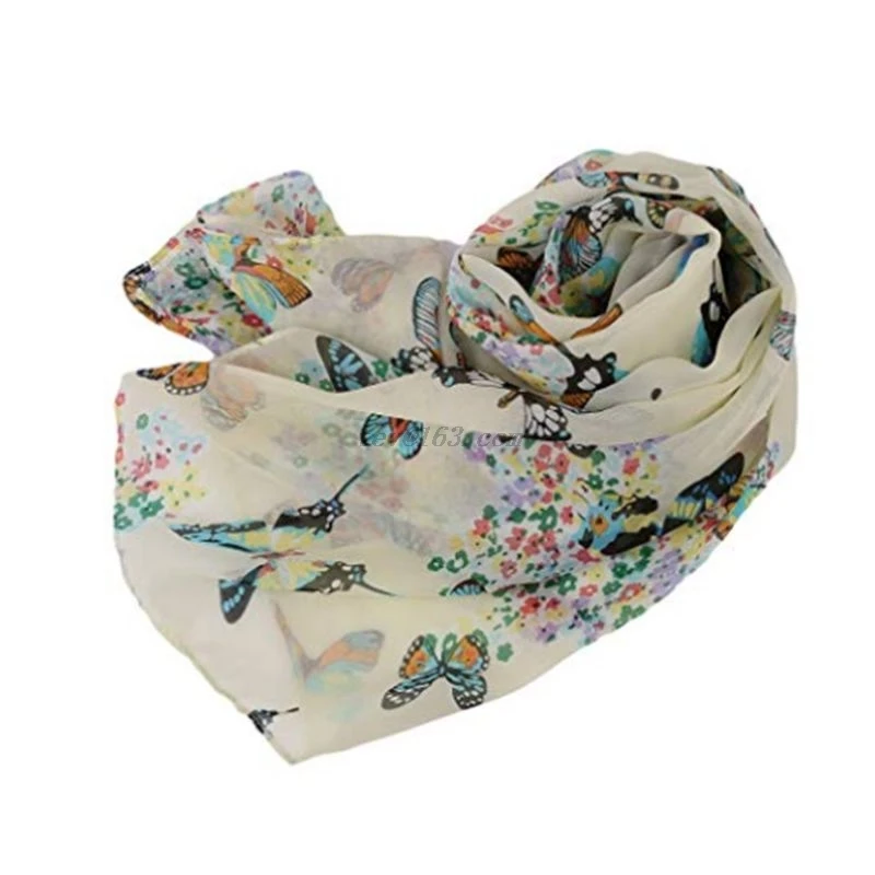 135x40 см женский длинный шифоновый шарф в богемном стиле цветная шаль с цветочным