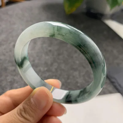 

Myanmar jade light color two-tone 54-64mm bracelet, elegant princess jewelry, gift for mother to girlfriend