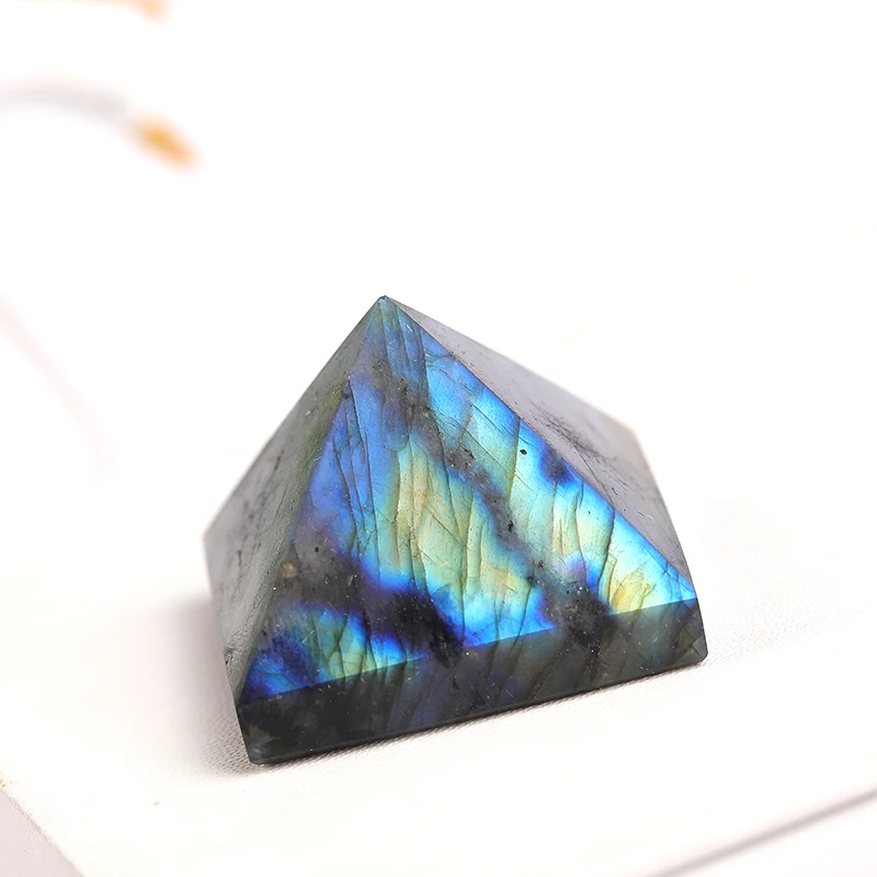 1 шт. натуральный Лабрадор Feldspar Хрустальная пирамида гостиная удлиненный камень