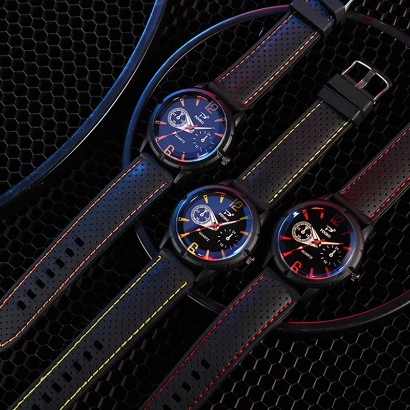 Часы наручные мужские кварцевые с силиконовым ремешком спортивные роскошные