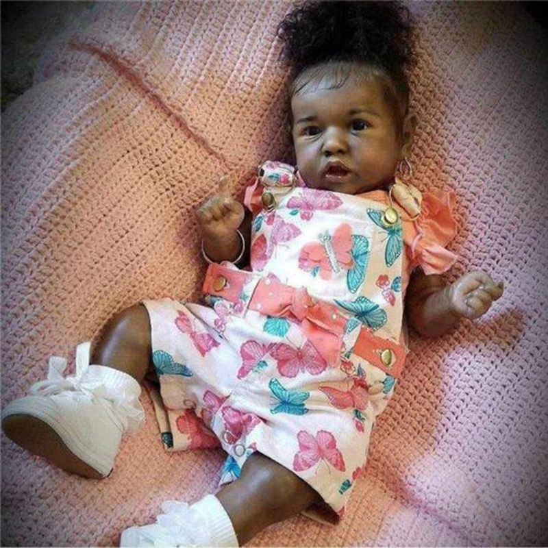 

22 inch African American reborn baby doll for girl, reborn doll for boy, toddler toy, 2-5 years old, holiday gift, birthday gift