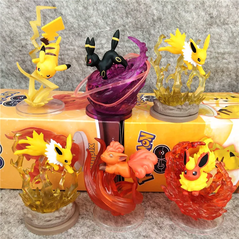

6 Style Anime Pokemon Pikachu jolteon Flareon Blind Box Fashion Surprise Model Ornaments Boxed Toys Christmas Gifts for Kids