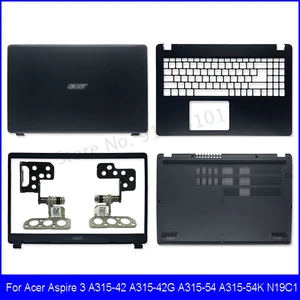 new laptop lcd back cover for acer aspire 3 a315 42 a315 42g a315 54 a315 54k n19c1 front bezelhinges 15 6 inch redblackgray free global shipping