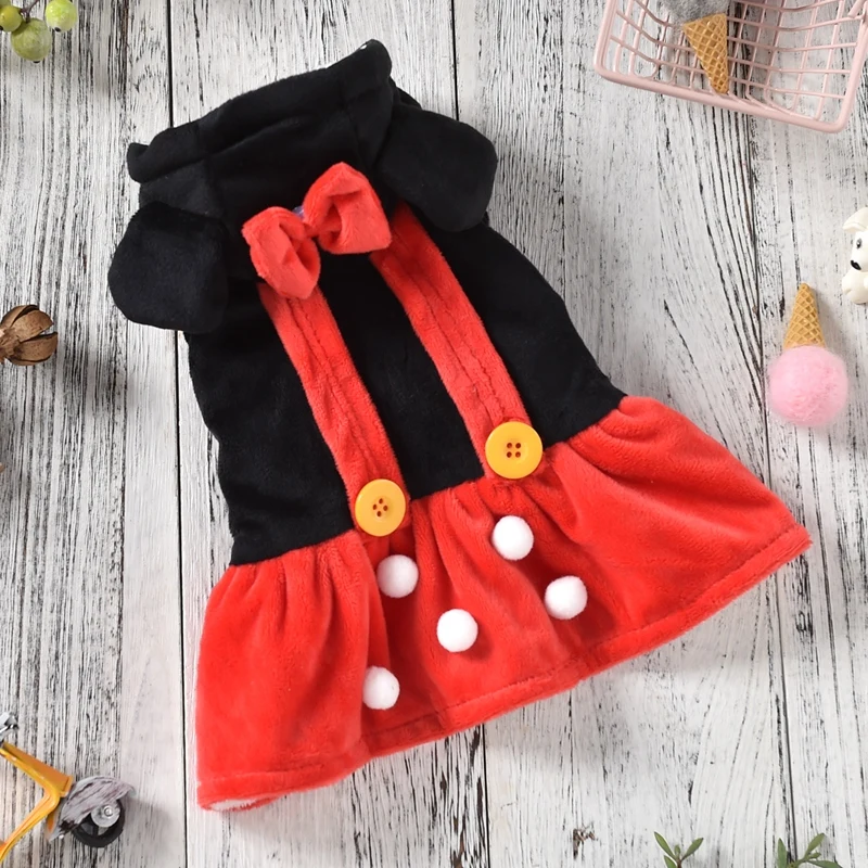 

Красные платья на бретельках, зимняя одежда для собак черного цвета для маленьких собак, девочек, мальчиков, для вечеринок, праздников, Хэлл...