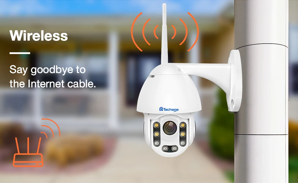 Techage 1080P 2MP Беспроводная PT IP камера, скоростная Купольная Wi-Fi камера для безопасности на открытом воздухе, двухстороннее аудио AI, распознавание человека, Onvif CCTV, наблюдение