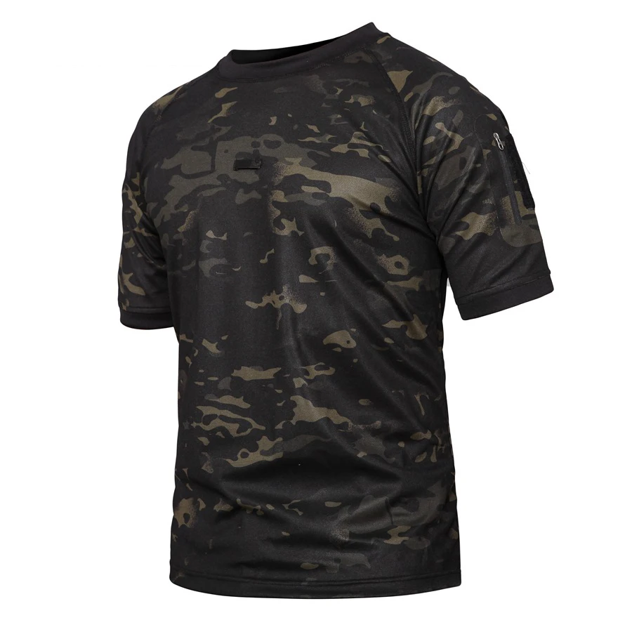 

Quick Dry Tactical T-shirt for Men Summer Fashion Clothing Outdoor Hiking Round Neck Work Shirt