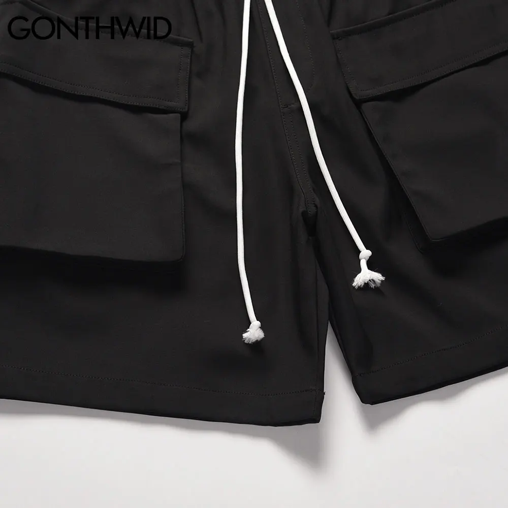 

GONTHWID Cargo Shorts Streetwear Hip Hop Casual Multi Pockets Baggy Jogging Short Pants Summer Harajuku Fashion Loose Trousers