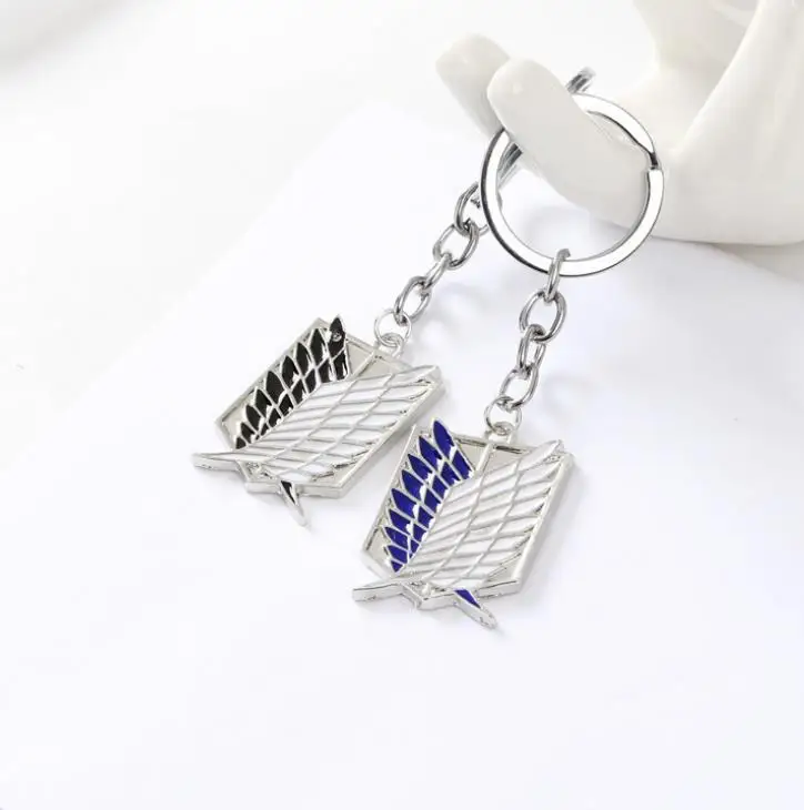 1pc New Anime Attack on Titan Silver Color Drip Keychains Giant Legion Flag Cosplay Key Ring Car Holder Figure Toys Gift | Игрушки и