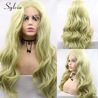 light green body wave 13x3 lace front wig cosplay lolita 613 blonde wavy colored full frontal wigs for black women pre plucked