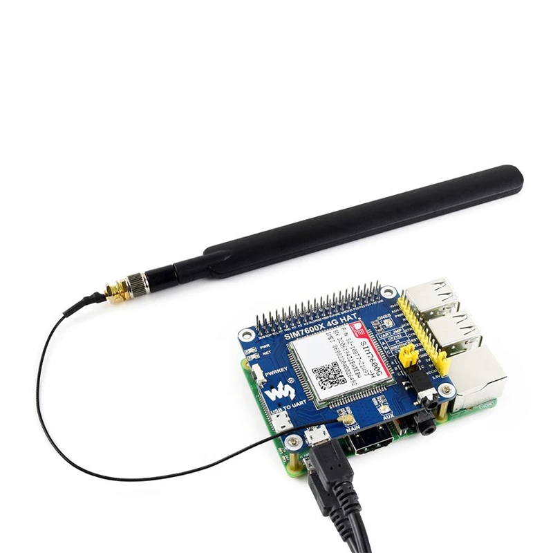 BlueRaven 4G/3G/2G/GSM/GPRS/GNSS шляпа для Raspberry Pi на основе SIM7600G-H LTE CAT4 глобальная версия |