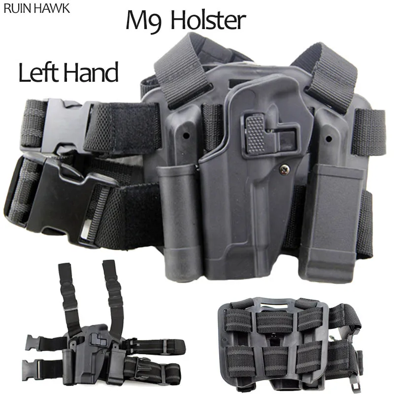 

Army Gear Tactical Hunting Left Hand Airsoft Pistol Gun Carry Case Pouch Beretta M9 92 96 Accessories