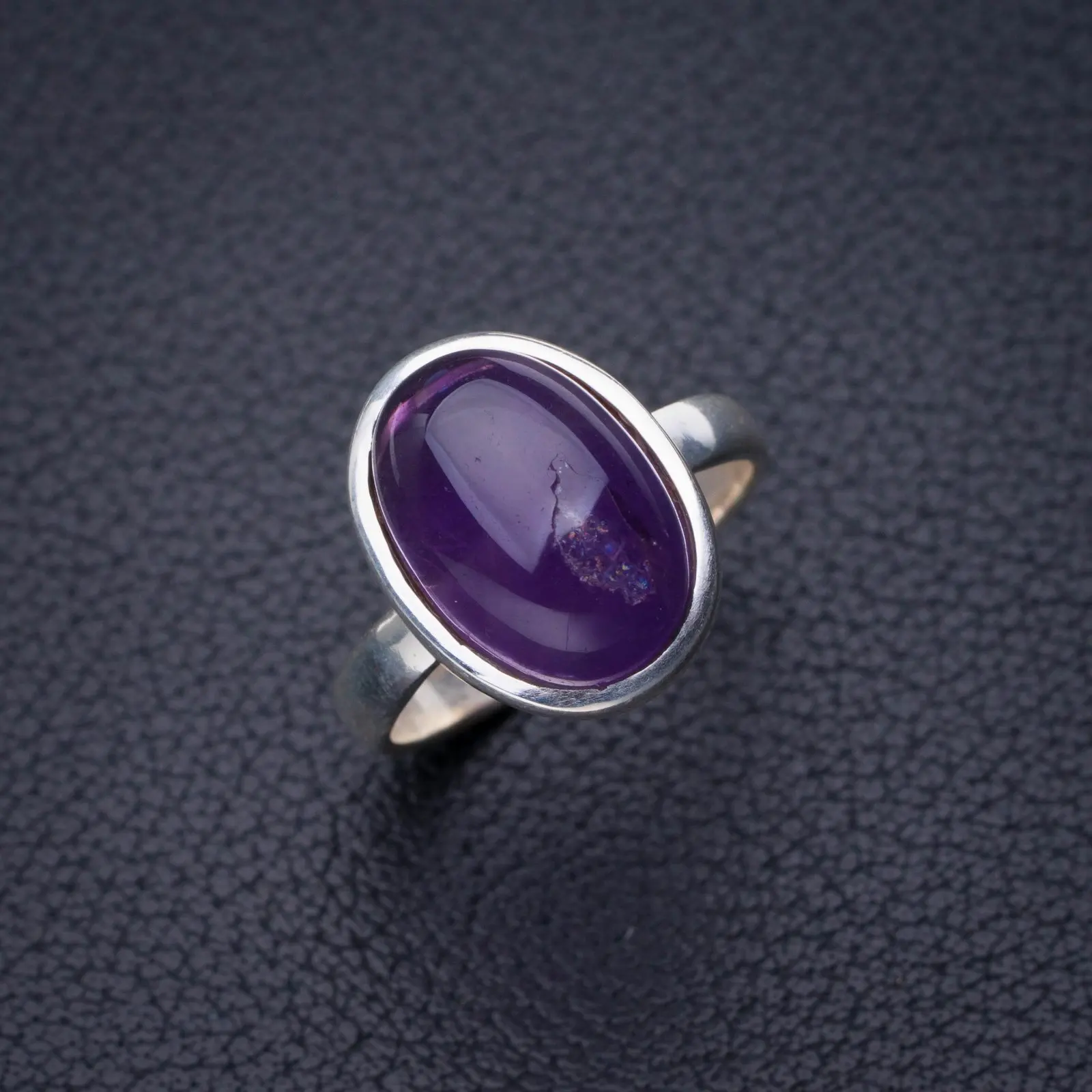 

StarGems Natural Amethyst Handmade 925 Sterling Silver Ring 6.5 D7908