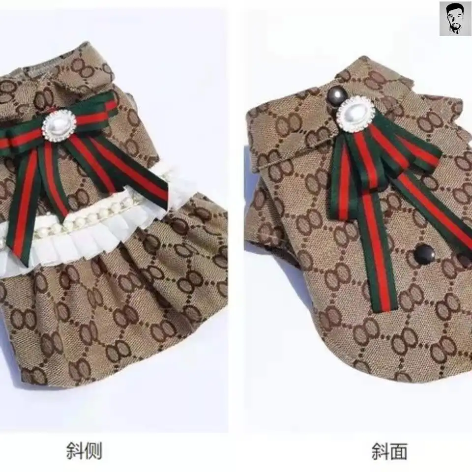 

2021 Fashion Trend Luxury Pet Clothes Teddy Bichon French Bulldog Clothes Chihuahua Cat Skirt Shirt Pet Products Dog Clothing