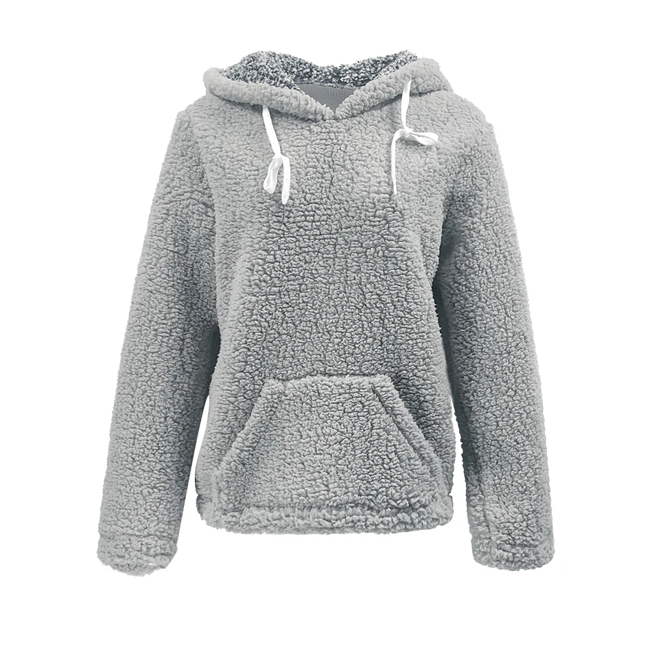 Модное женское пальто из искусственного меха флисовая пушистая толстовка