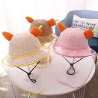 autumn winter warm wool baby kids bucket hat protective face shield cover anti saliva dustproof cute carrot boys girls hats caps