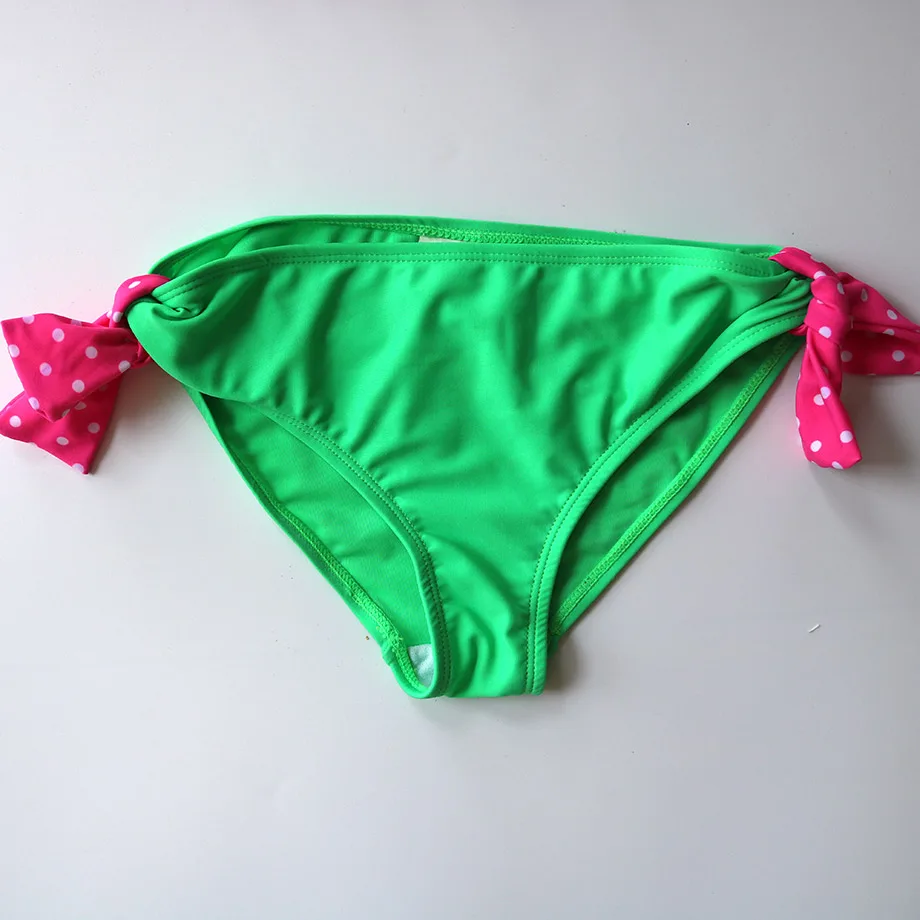 3-12 Years Swimsuit Girls Kids Bandage Girl Bikini Set Polka Dot Two Piece Children's Swimwear Crop Top Young Bathing Suit | Спорт и