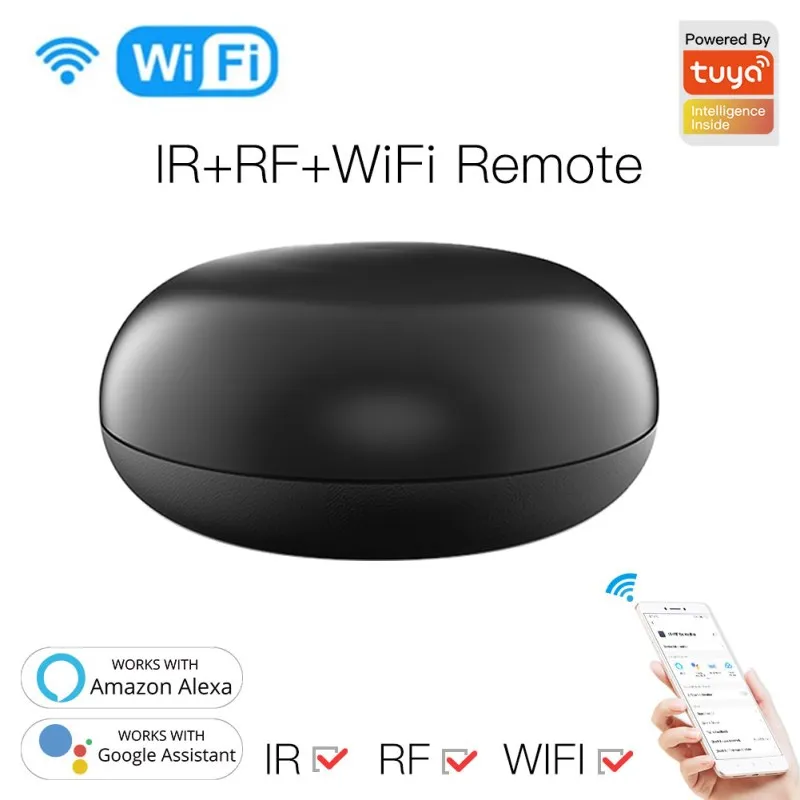 

Умный Универсальный ИК пульт дистанционного управления WiFi Tuya для кондиционера RF ИК пульт дистанционного управления Умный дом работа с Alexa ...