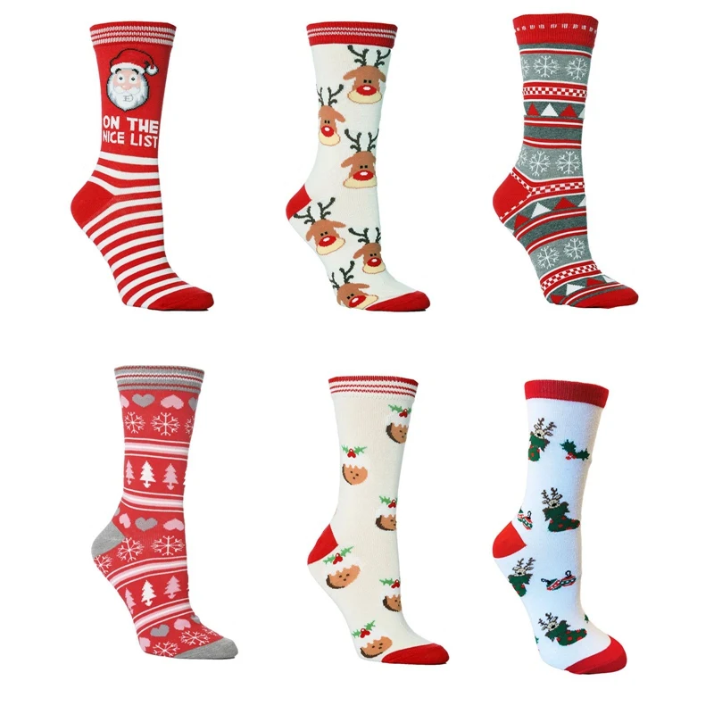 

Christmas Socks Elk Men and Women Stockings Cotton Tube Socks Halloween Socks