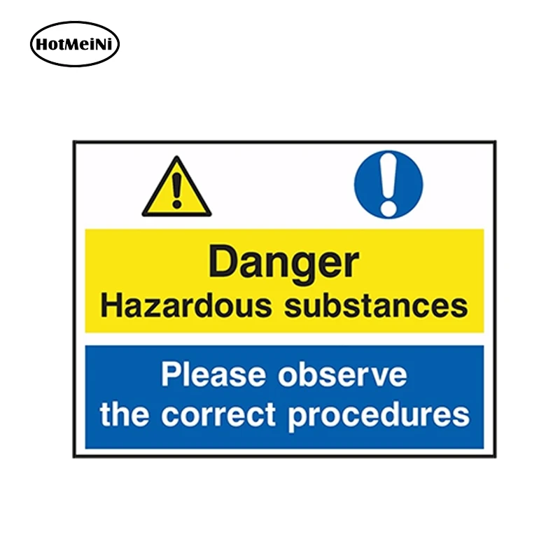 

HotMeiNi 13cm x 9.7cm Car Sticker HAZARDOUS SUBSTANCES Warning Danger Vinyl Sticker for Safety Laptop Door Car Styling