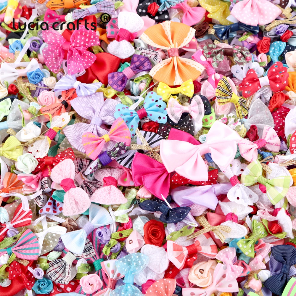 Lucia crafts 10 г/лот мини лента с принтом бант для питомца ремесло Сделай Сам свадебный