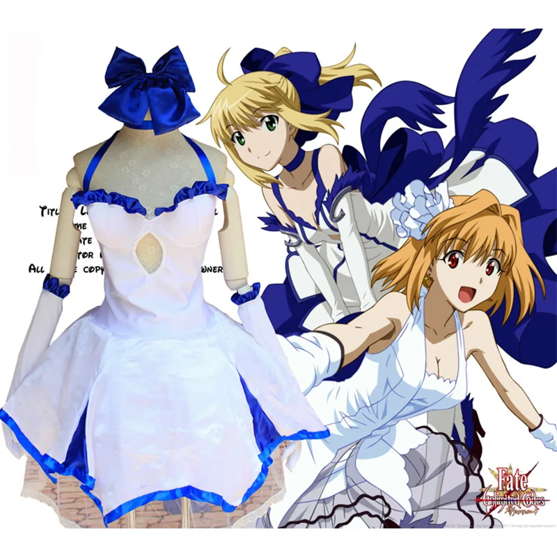 Fate Grand для Saber Lily костюмы костюмированной вечеринки В Стиле Лолита Платье девочек