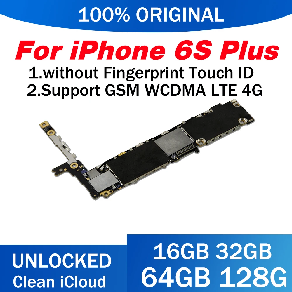 Материнская плата для iPhone 6S Plus 100% оригинальная разблокированная с Touch ID 5 дюйма
