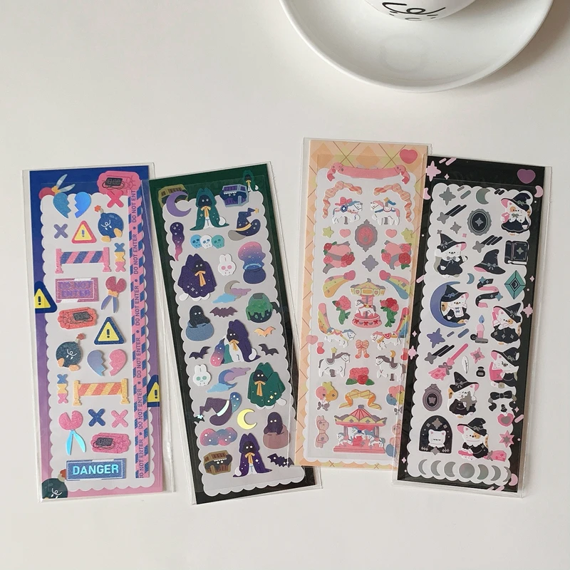 

Cute Laser Bronzing Halloween Decorative Stickers DIY Scrapbooking Collage Album Diary Happy Plan Sticker Kawaii Stationery