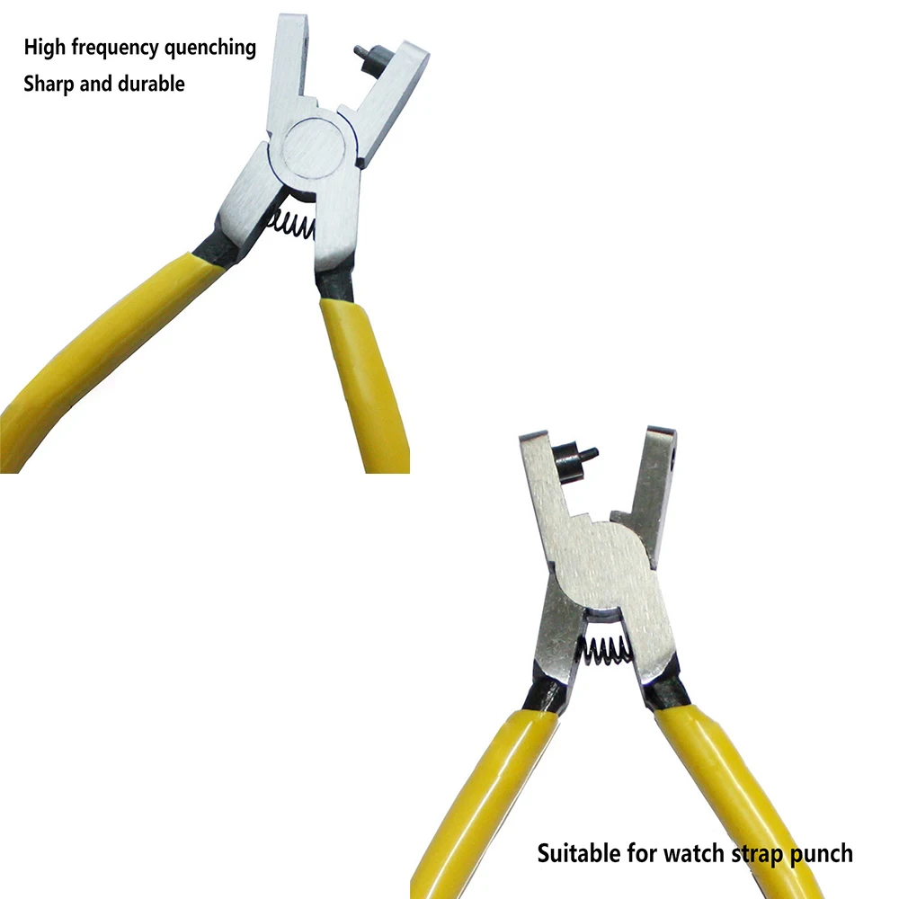 2 мм Универсальный ручной кожаный ремешок для часов желтый сверлильный маленькое