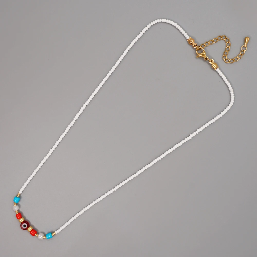 Ожерелье Go2BoHo с белыми бусинами для женщин модные ювелирные изделия ожерелья от