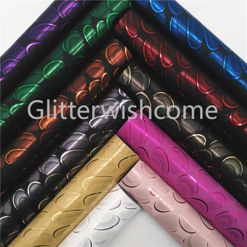 Glitterwishcome 21X29 см A4 размер винил для бантов тисненая синтетическая кожа