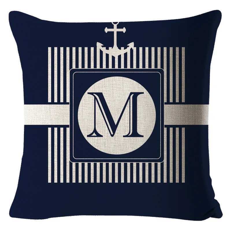 Home Decorative Pillowcase Square Cushion Cover Blue Sea Compass Series Marine Boat Toss Pattern Pillow | Дом и сад