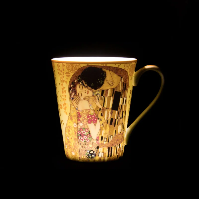 Klimt kiss design 2 шт. керамическая кофейная кружка и тонкие кости китайские кофейные
