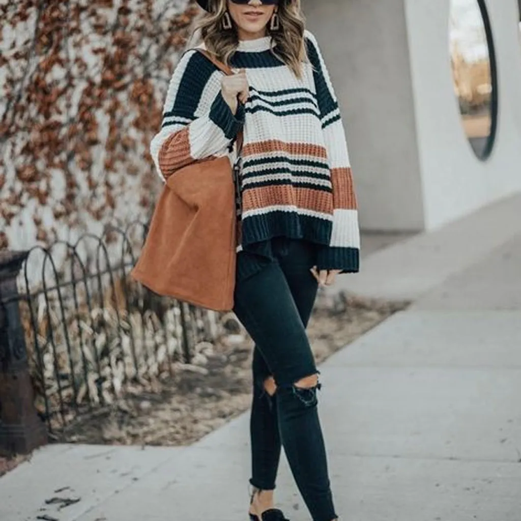 Повседневное платье-рубашка размера плюс женский модный вязаный свитер в