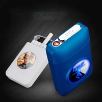 creative anti pressure cigarette case personalized color screen rechargeable cigarette case with cigarette lighter gift for men