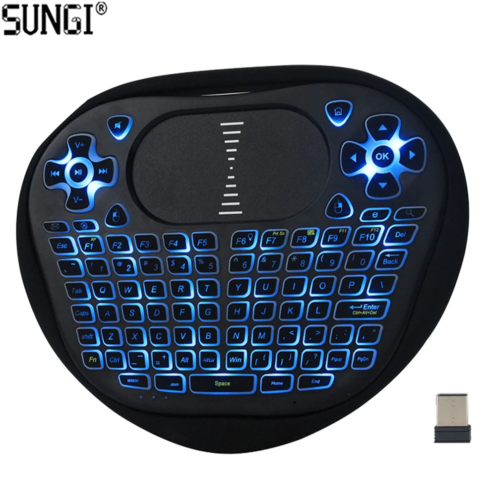 

SUNGI Great Quality Wireless Mini Keyboard Backlit with Touchpad Mouse Rechargeable Remote Control for Android Smart TV Box