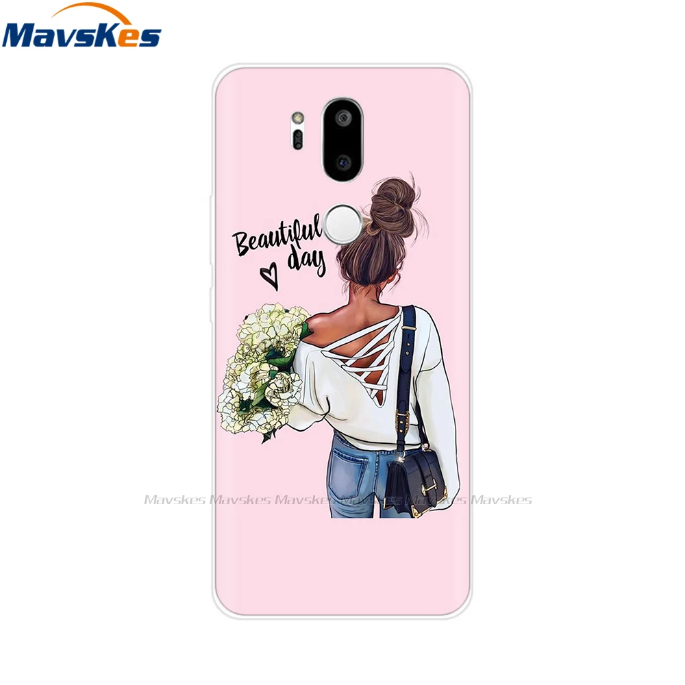 For LG G7 ThinQ Case Cover Soft Silicone Back Cover Phone Case on For LG G7 ThinQ G710 G7+ G7 Plus TPU Bumper Cover G7ThinQ Case
