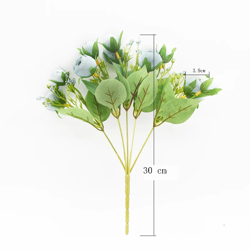 

1 bunch Artificial Rose Tea bud Bouquet Silk flower Home decoration accessories Living room furnishings Diy Bonsai Wedding Gifts