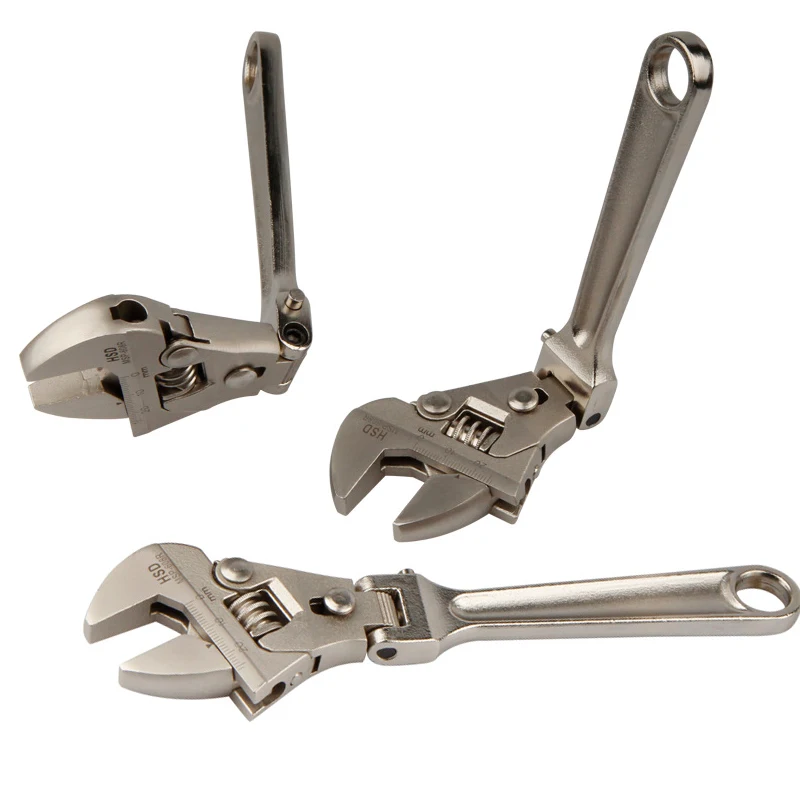 8 дюймов Регулируемый ключ Трещотка Складная ручка двойного назначения гаечный