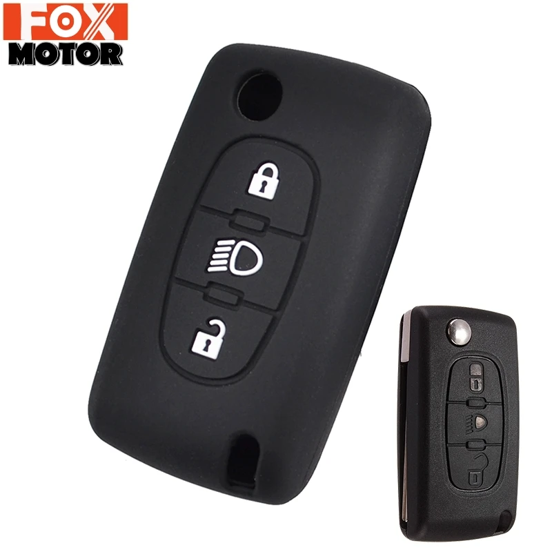 Для Citroen C2 C3 C4 Picasso Xsara C5 C6 C8 Складной ключ 3 кнопки силикона автомобиля