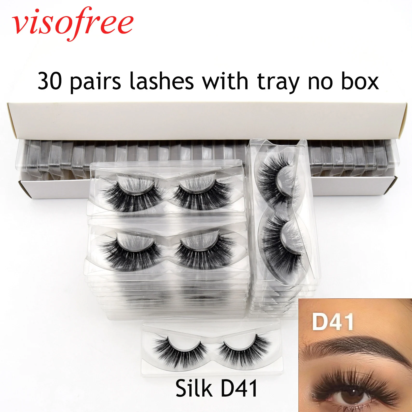 Visofree 30 парт/Лот 3D шелковые ресницы ручной работы полная полоса ресниц