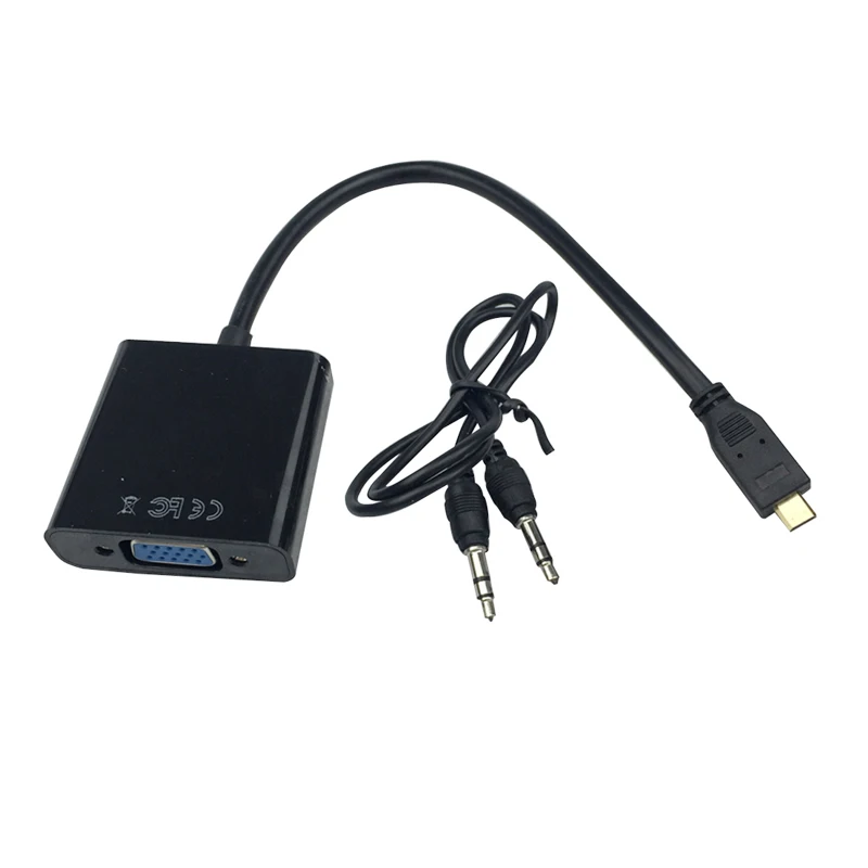 Микро HDMI к VGA адаптер папа женскому + аудио кабель 1080P видео AV конвертер для ПК
