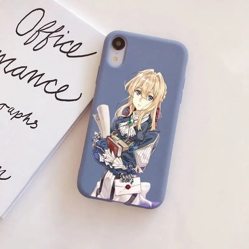

YNDFCNB Violet Evergarden Phone Case Soft Solid Color for iPhone 11 12 13 mini pro XS MAX 8 7 6 6S Plus X XR