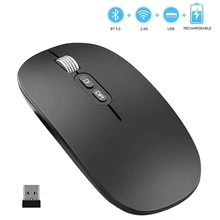 Wireless Bluetooth Mouse Slim Dual Mode(Bluetooth5.0 & 2.4G Wireless) Rechargeable Wireless Mice 3 Adjustable DPI for Laptop mac