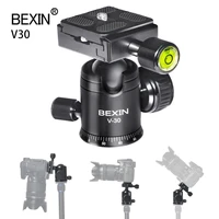 bexin v30 panoramic ball head aluminum alloy 360 rotation with two adjustable knobs camera adapter for camera tripod monopod