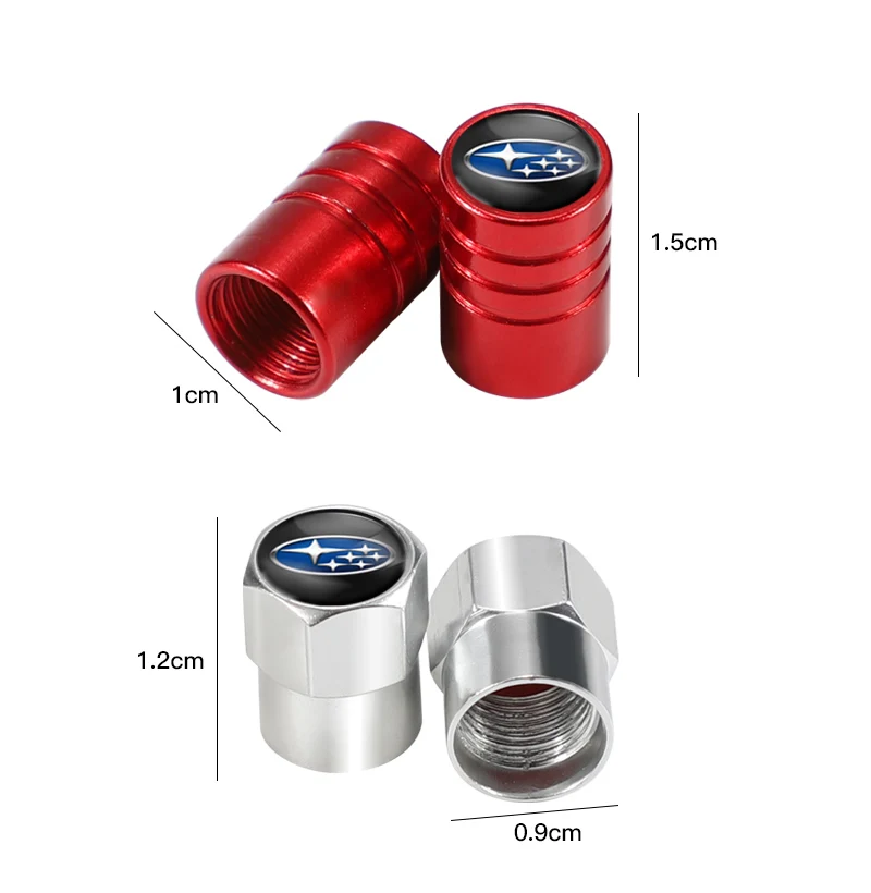 4 шт. алюминиевые колпачки для стержней клапанов автомобильных шин Subaru Impreza Forester